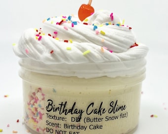 Birthday Cake Butter Snow Fizz Scented Slime