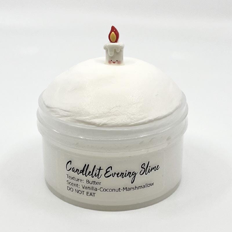 Candlelit Evening Butter Slime, Soft and Creamy texture, Slime Shop Artistic Rainbow