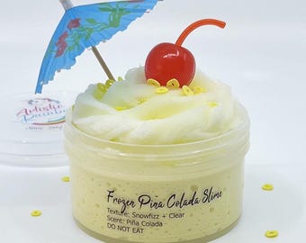 Frozen Piña Colada Snowfizz Icee Slime, Summer Slime, Artistic Rainbow Slime Shop