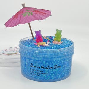 Bear on Vacation Bingsu Slime Artistic Rainbow Slime Shop