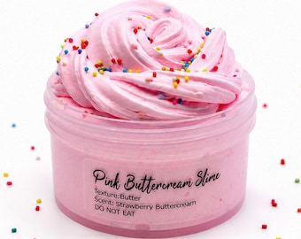Crème slime rose au beurre, parfumée à la fraise, saupoudrer pour gâteau d'anniversaire, jouet sensoriel ASMR