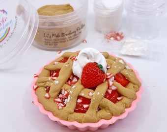Strawberry Pie Slime DIY Kit: Cloud Cream, Jelly Cubes, 10oz