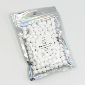 White Marshmallow Foam Beads for Floam Crunchy Slime, Supply Craft, Slime Shop, Artistic Rainbow, 3g (4oz)