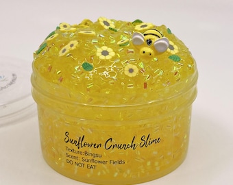 Slime croquant de tournesol, Slime pour bocal à poissons Bee Bingsu, Antistress ASMR, Jouet sensoriel