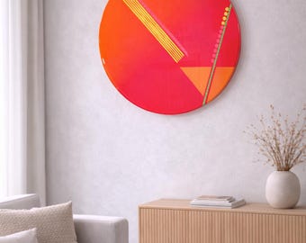 Colorful Abstract Resin Wall Art, Geometric Epoxy Decor