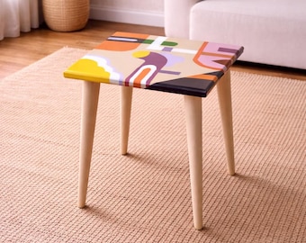 Funky Abstract Resin Coffee Table: Modern Art Side Table - Etsy Canada