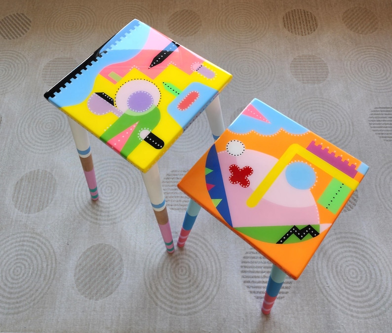 Hand Painted Resin Coffee Tables: Abstract Art, Quirky Modern Design ...