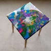 Red White Abstract Funky Colorful Side Resin Coffee Tables,maximalist ...
