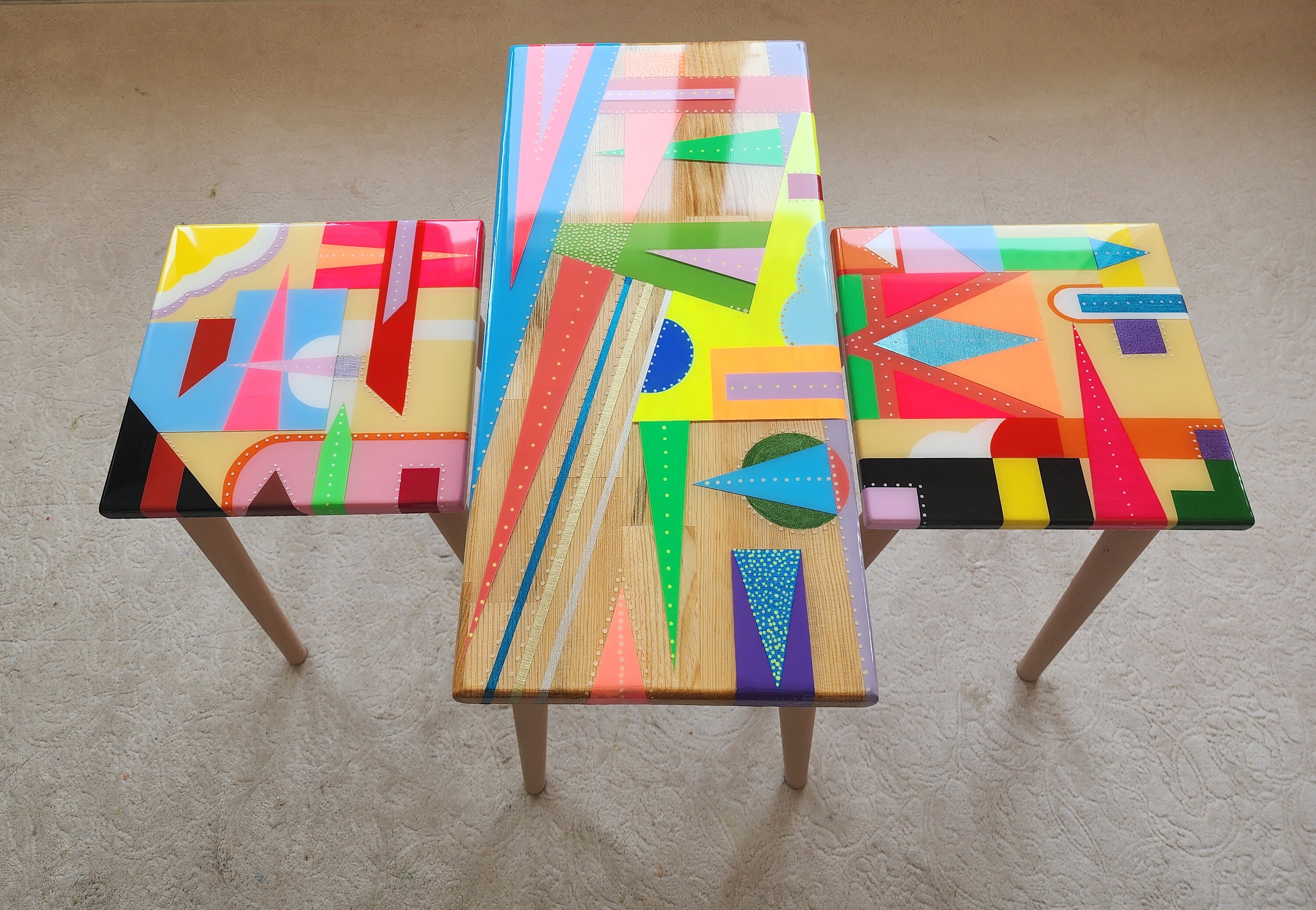 Best HD Pictures about  Funky Painted Coffee Tables  with No AI Images