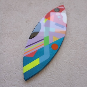 24 inch Cool Resin Surfboard,Resin Wall Art,Resin Board,Epoxy Wall Art,Coastal Art,Beach House Decor,Surfboard Artwork,Wooden Seaside Decor