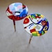 Red White Abstract Funky Colorful Side Resin Coffee Tables,maximalist ...