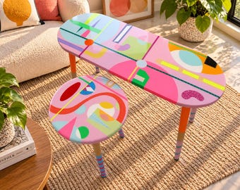 Pink Resin Nesting Coffee Tables: Funky Neon Accent Tables