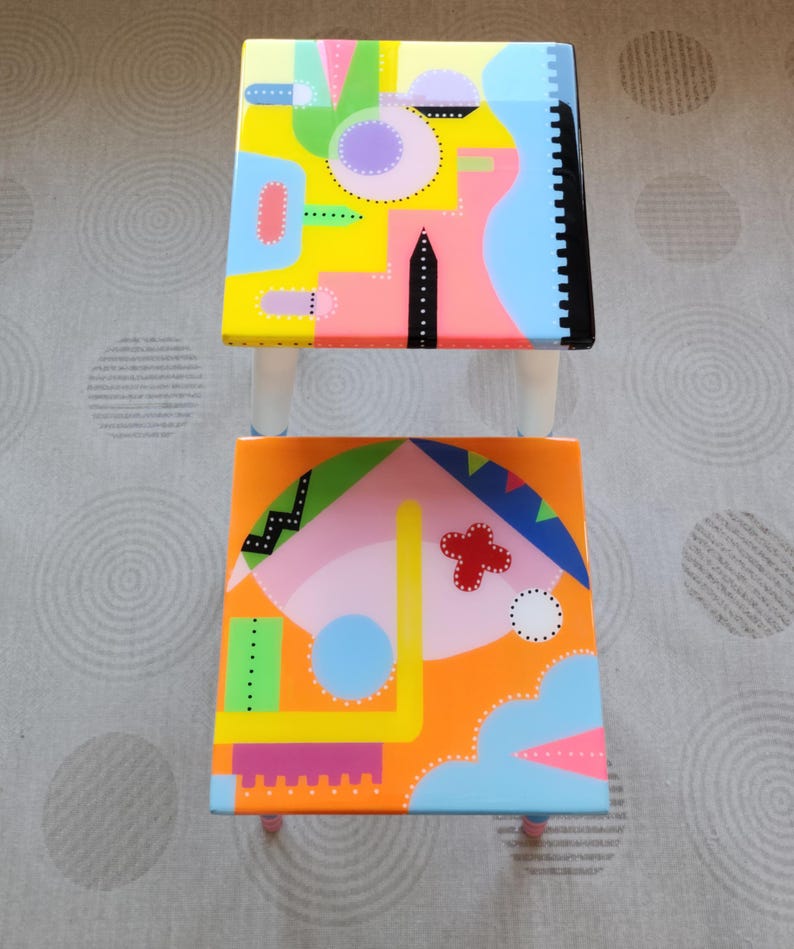 Hand Painted Resin Coffee Tables: Abstract Art, Quirky Modern Design ...