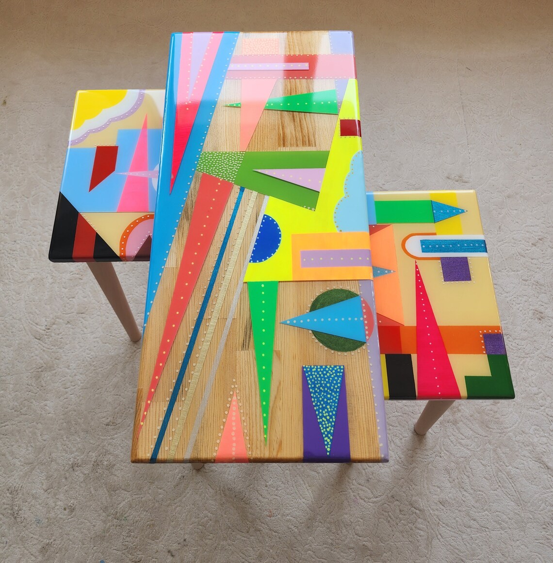 Best HD Pictures about  Funky Painted Coffee Tables  with No AI Images