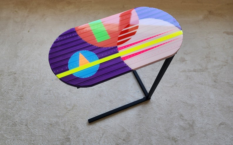 Handmade Abstract Resin Coffee Table, Colorful Modern End Table - Etsy