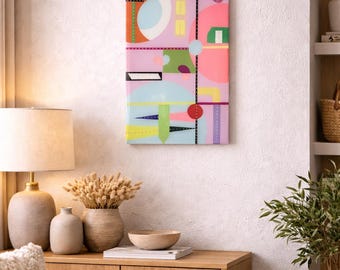 Colorful Abstract Epoxy Resin Wood Wall Art: Modern Home Decor