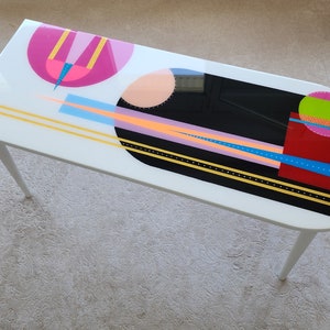 Handmade Epoxy Resin Coffee Table: Colorful Abstract Pop Art Design