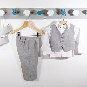 Baby Boys Grey Formal Outfit Suit Smart Set Christening Baptism Wedding 0-24m