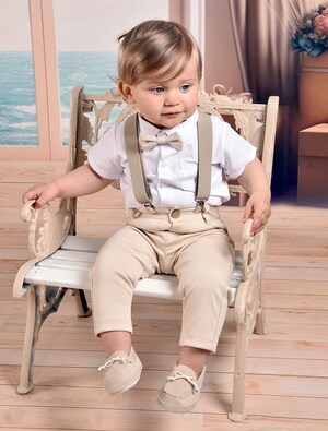 Costume Bébé Garçon 2 Pièces - Manteau Et Pantalon Manches Longues - Taille 92 - Pour Baptême, Printemps, Occasions Spéciales