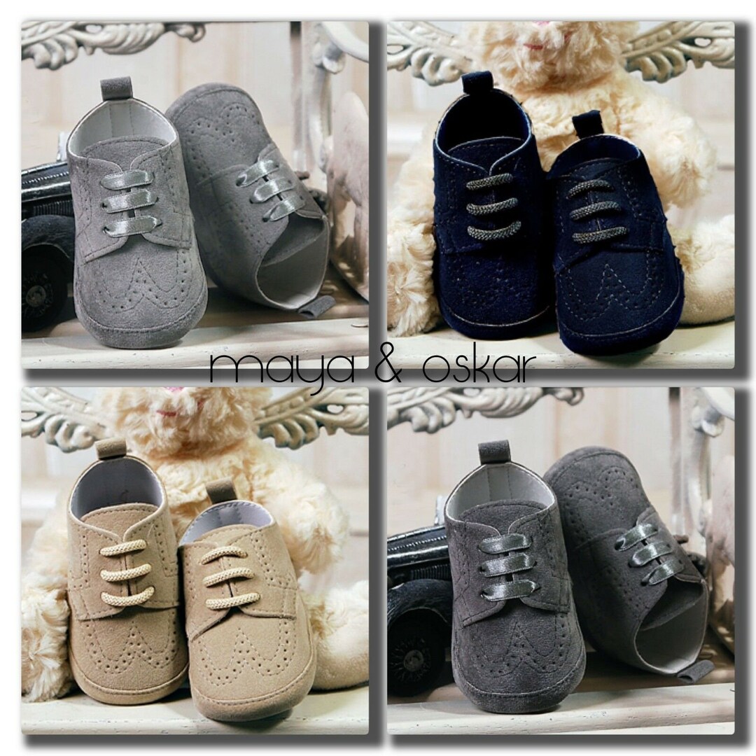 Baby Boys Faux Leather Suede Pram Shoes Christening Wedding - Etsy