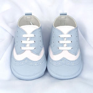 Baby BOYS Faux Leather Pram Cot Shoes Booties Christening Boys Wedding Baptism Smart Formal Party Footwear image 1