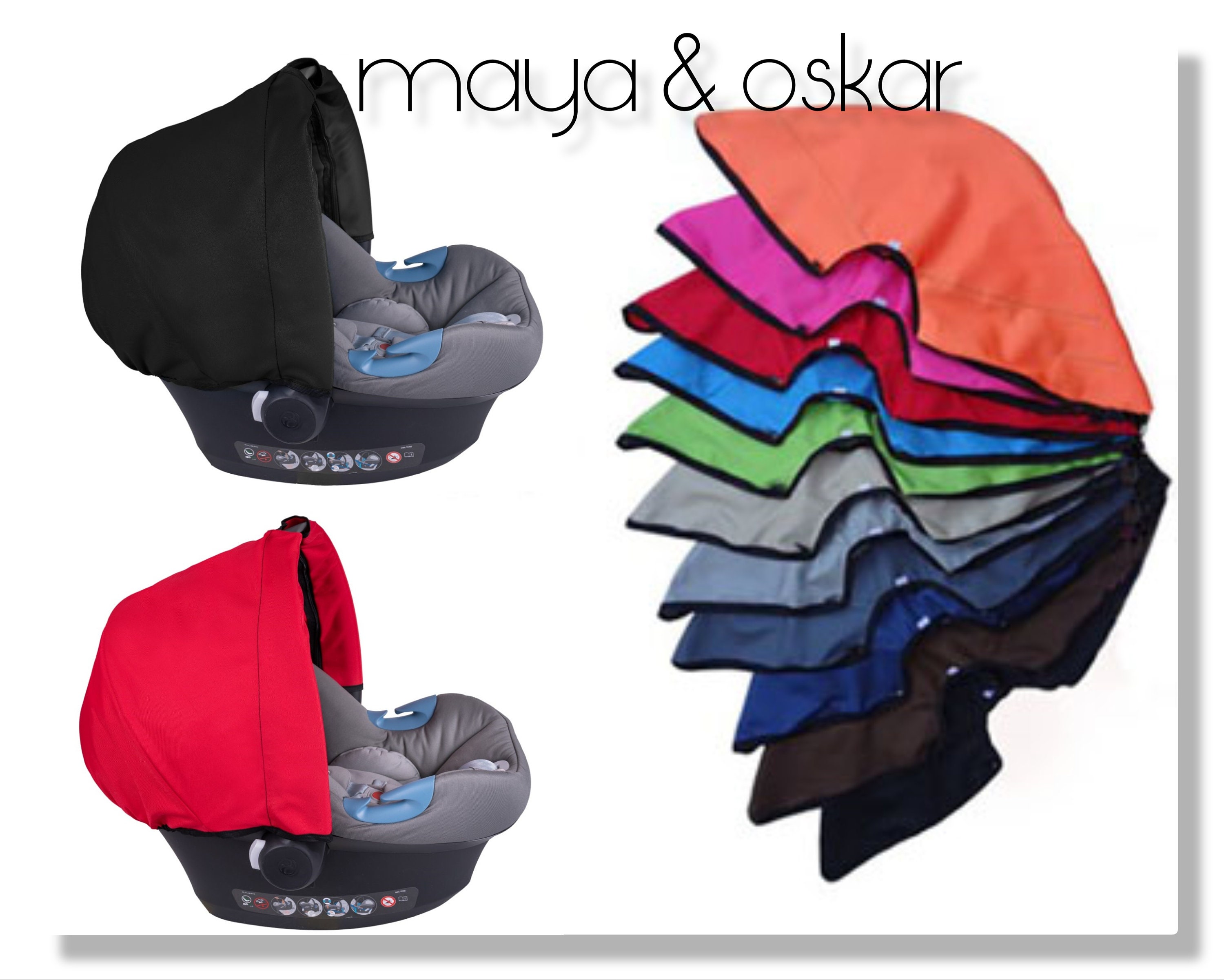 Universal baby car seat sun canopy shade shield wind cover waterproof…