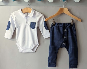 2 piece Baby Boy Navy Smart Outfit Formal Suit Party Wedding 0-18m