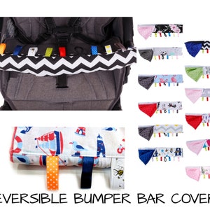Universal Reversible Pushchair Buggy Pram Bumper Handle Bar Cover Taggies Sensory Tags for Baby Toddler Etsy UK