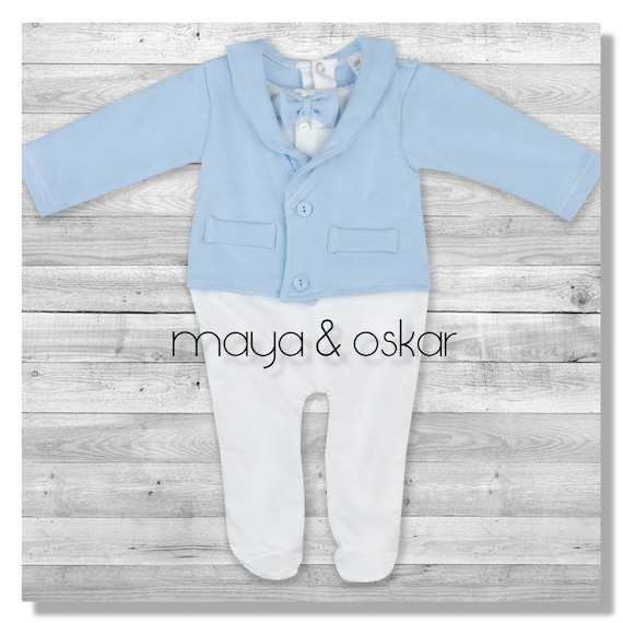 Baby Boy All-in-One Suit Wedding Christening Formal Party Smart Outfit Tuxedo 