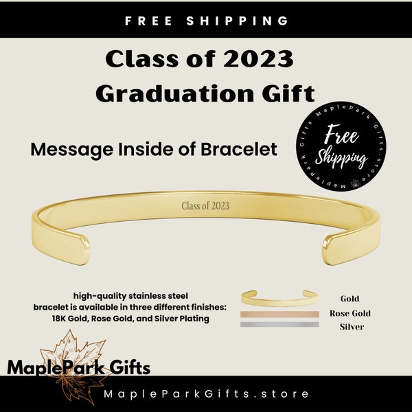 Class of 2023 Graduation Gift for Graduate | Stainless Steel | 18K Gold | Rose Gold | Silver Plating | G08