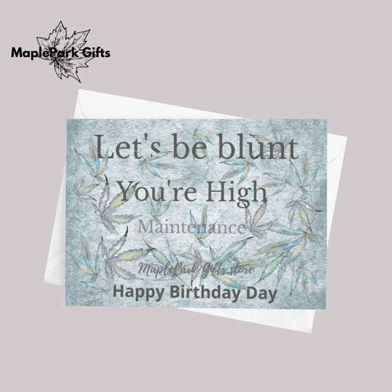 stoner gifts printable pun birthday card marijuana pot leaf etsy