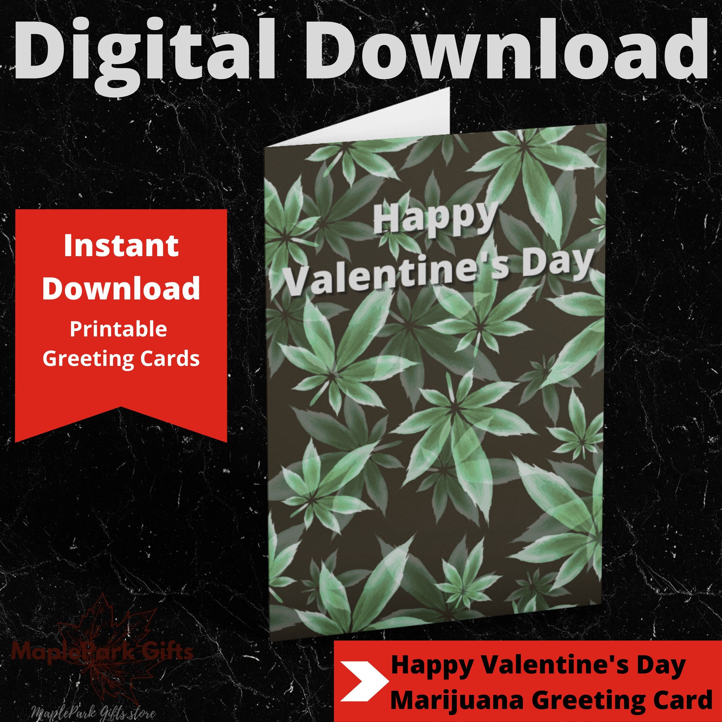 Weed Valentines Card - Etsy