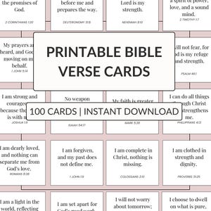 100 cartes imprimables d'affirmation chrétienne, affirmations bibliques, cartes d'affirmation d'étude de la Bible, cartes d'affirmation quotidiennes