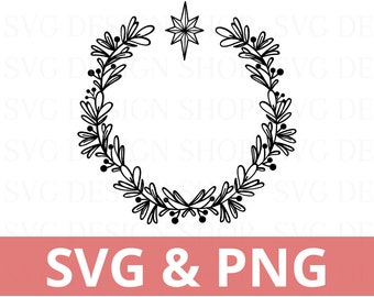 Christmas wreath svg | christmas svg | christmas png | christmas wreath png | christmas cut file | christmas garland svg