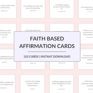 Bible Verse Cards Printable, Faith Affirmations, Daily Affirmations for Women, Scripture Cards