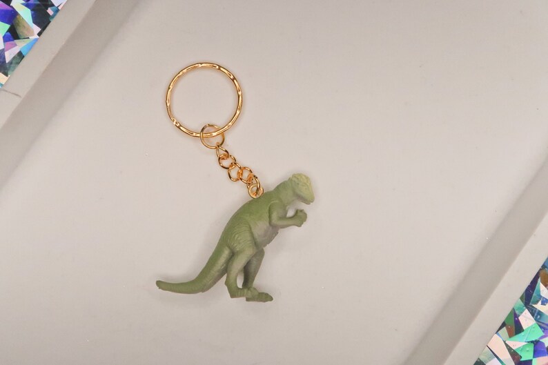 UpcycledFunky Toy Iguanodon Dinosaur Keychain