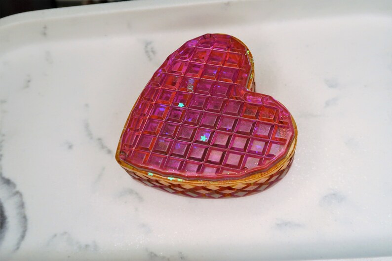 Sunset Punk Pink and Yellow Resin Sassy Storage BoxTrinket BoxJewelry Box