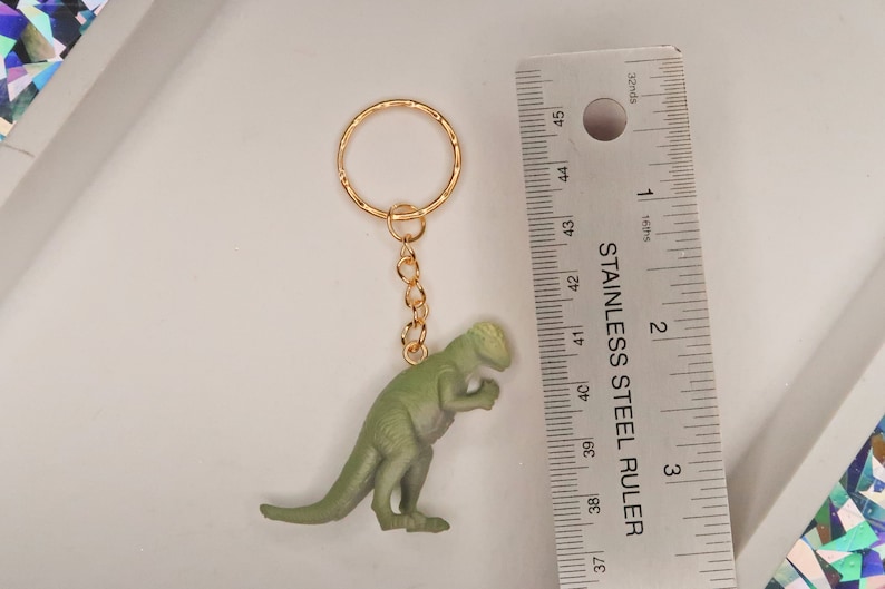 UpcycledFunky Toy Iguanodon Dinosaur Keychain