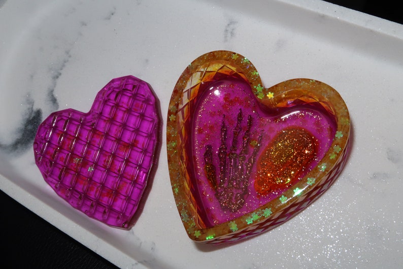 Sunset Punk Pink and Yellow Resin Sassy Storage BoxTrinket BoxJewelry Box