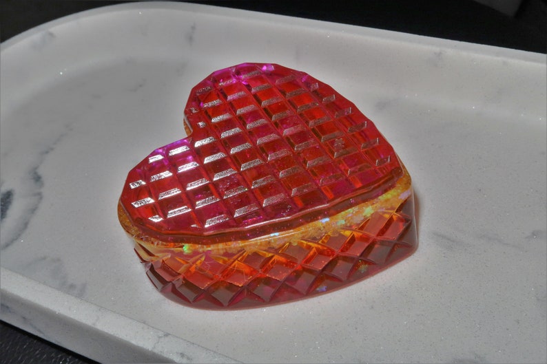 Sunset Punk Pink and Yellow Resin Sassy Storage BoxTrinket BoxJewelry Box
