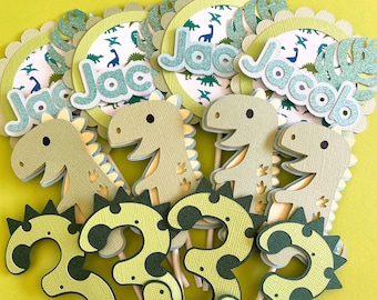 Dinosaur Cupcake Toppers: Jurassic Party Decorations