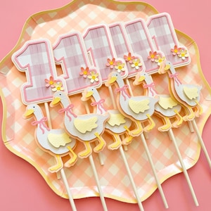 SILLY GOOSE CUPCAKE Toppers, One Silly Goose Birthday, Goose Baby Shower