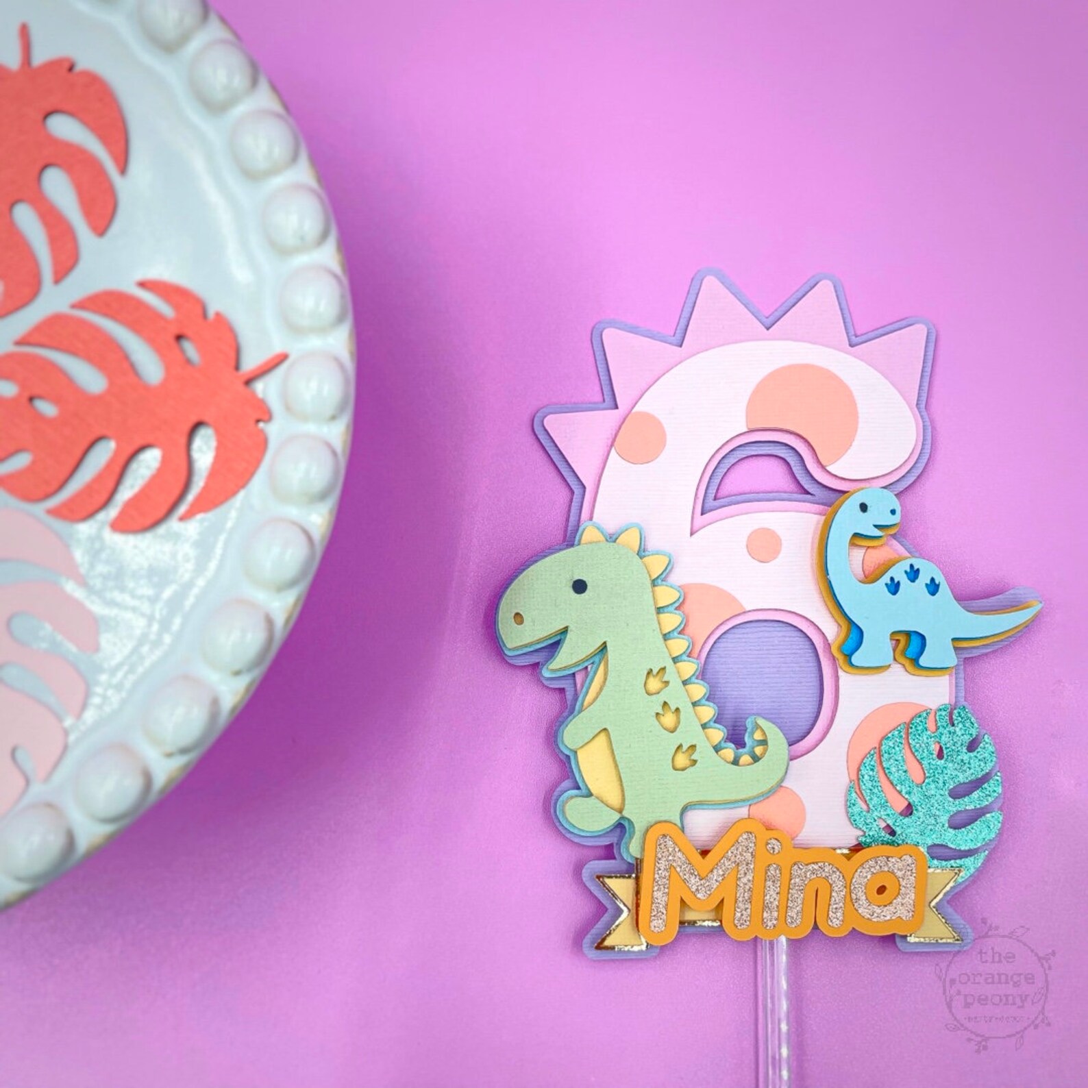 Dinosaur Cake Topper Dinosaur Birthday Happy Birthday Cake - Etsy