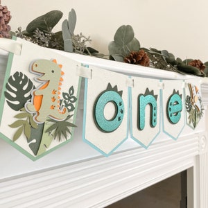 Dinosaur Birthday Banner, Dino Party Decorations, Dinosaur Garland, Dinosaur Theme, Dino High Chair Banner, Dinosaur First Birthday Party