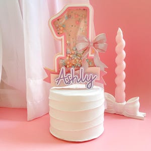 Bow Cake Topper, Coquette Cake Topper, Pink Bow Birthday, Bow Baby Shower, One Bow Decor, Girl 1st Birthday Theme, Bow Party Supplies