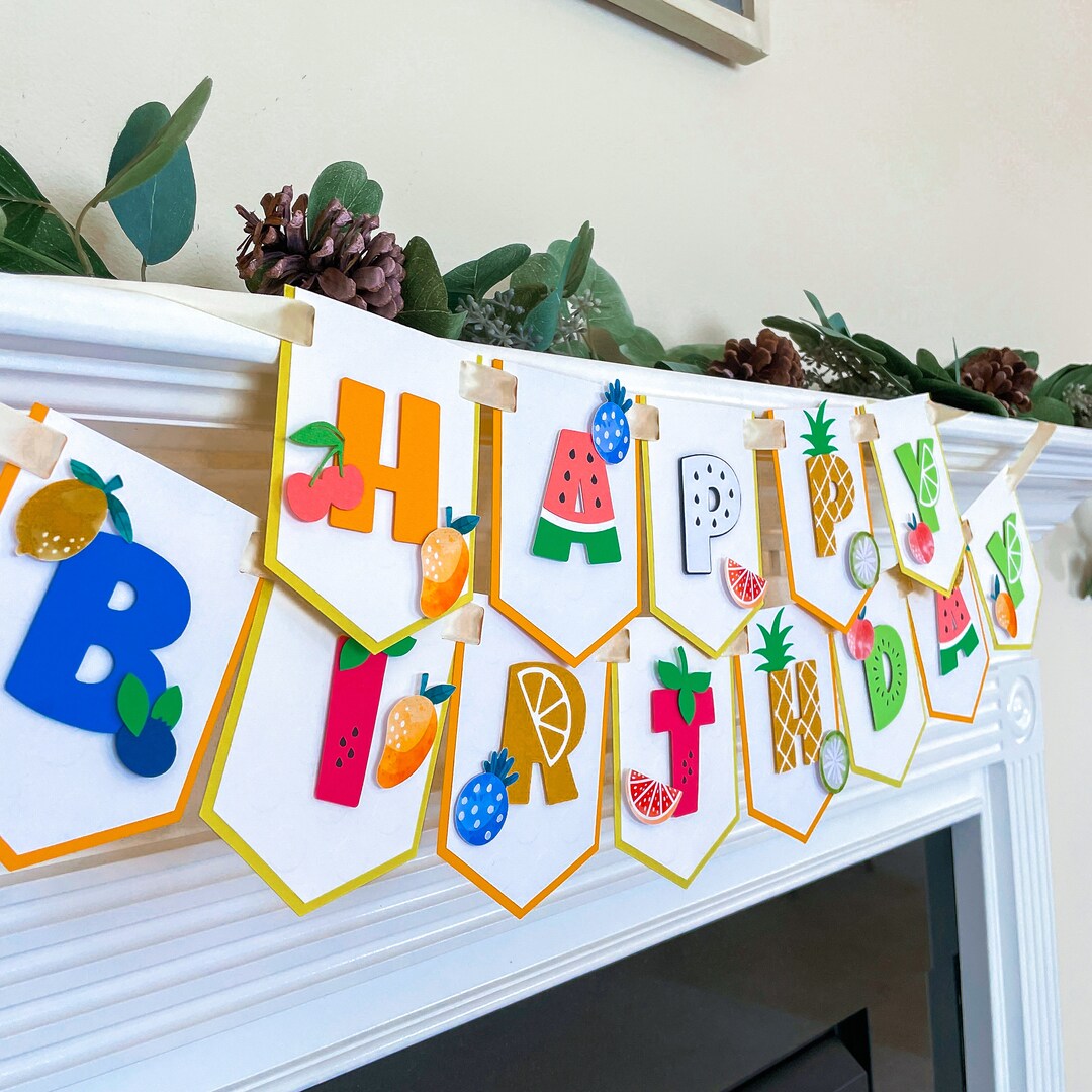 Twotti Frutti Banner, Twotti Fruitty Birthday, Summer Birthday Party ...