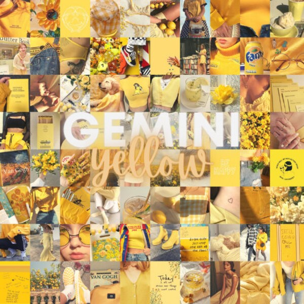Yellow Photo Wall Collage Kit | DIGITAL DOWNLOAD 80PCS