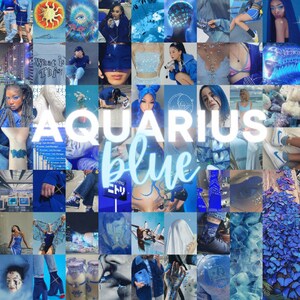 Blue Photo Wall Collage Kit | DIGITAL DOWNLOAD 60PCS