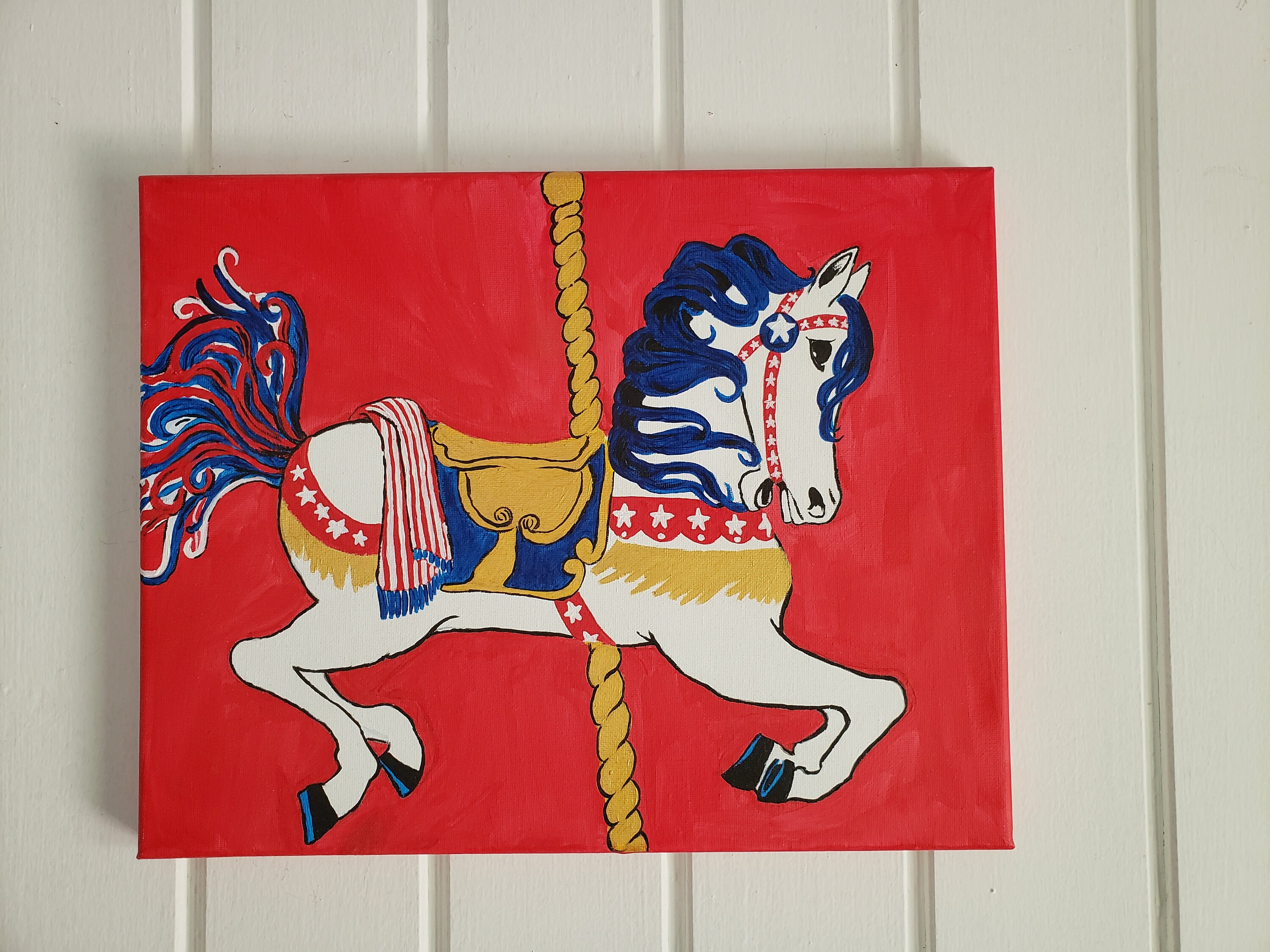Carousel Horse | Acrylic Painting | Carnival Art - Etsy