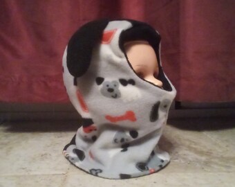 Warm fleece, fleece-lined children's puppy hood